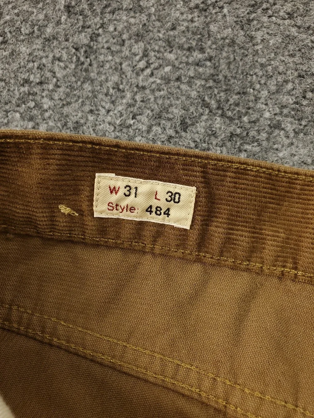 J Crew 484 Slim Fit Stretch Corduroy Pants 31x30 Brown Five Pocket Straight Leg